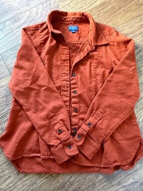 Pendleton 100% Virgin Wool Button-Up Shirt – Rust Orange – Size L Tag / Fits S-M